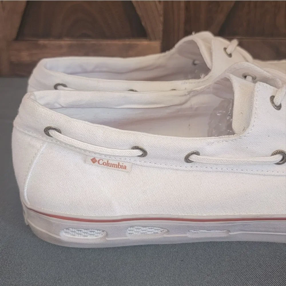Columbia Vulc N Vent Boater Topsider Lace Shoes Seaside White Men's Size 14